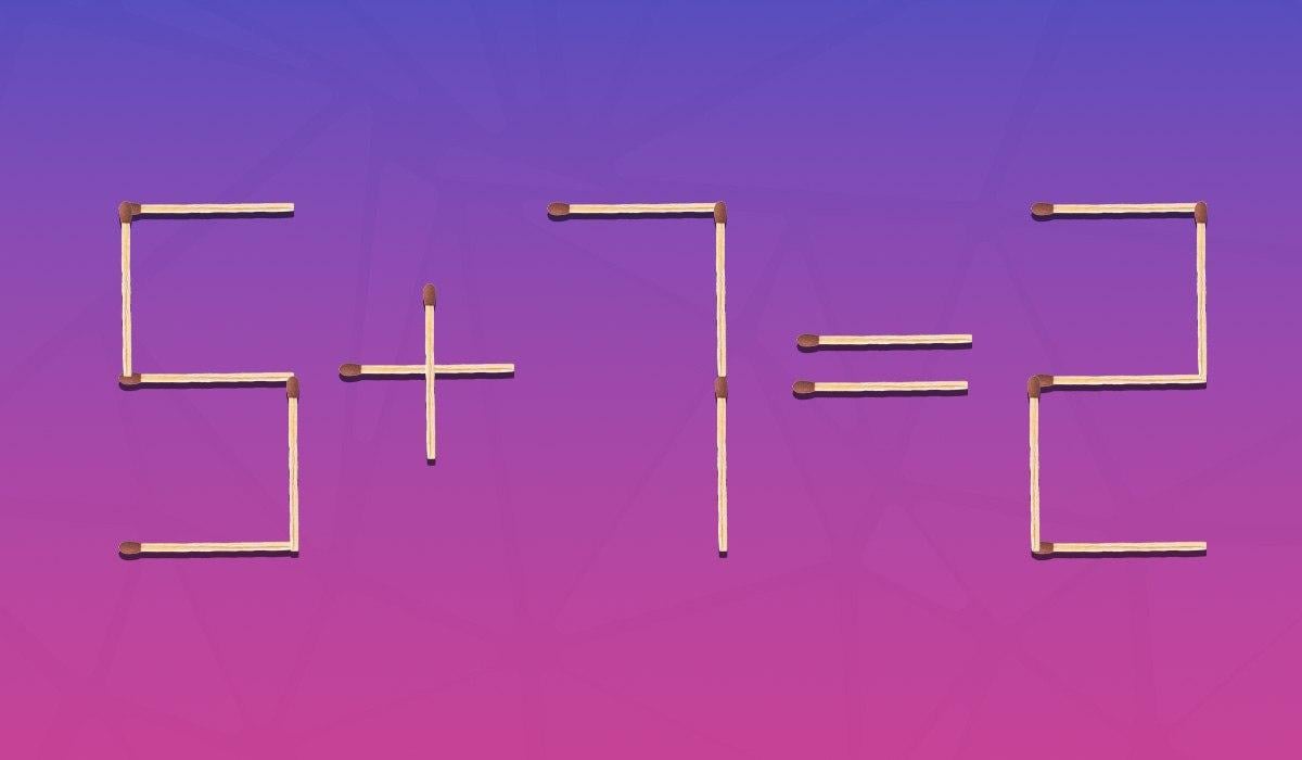 Du måste flytta en tändsticka och jämlikheten blir korrekt: ett intelligenstest