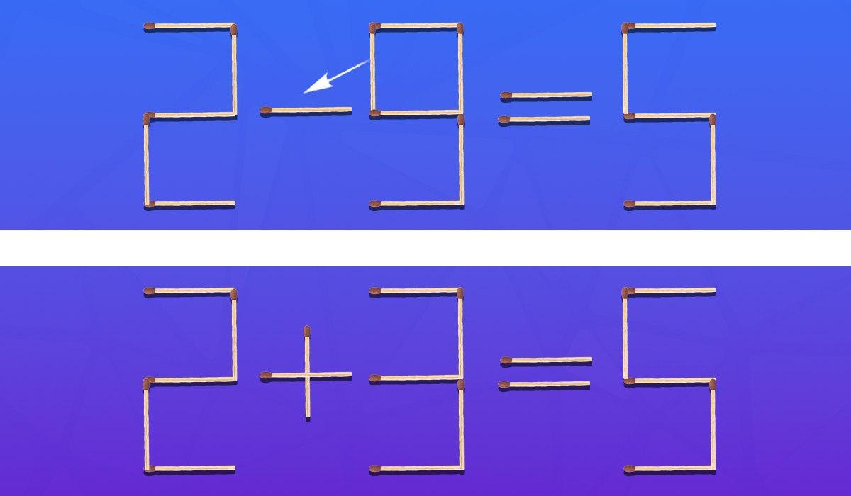 Vilken tändsticka måste flyttas för att likheten ska bli sann: ett snabbt IQ-test
